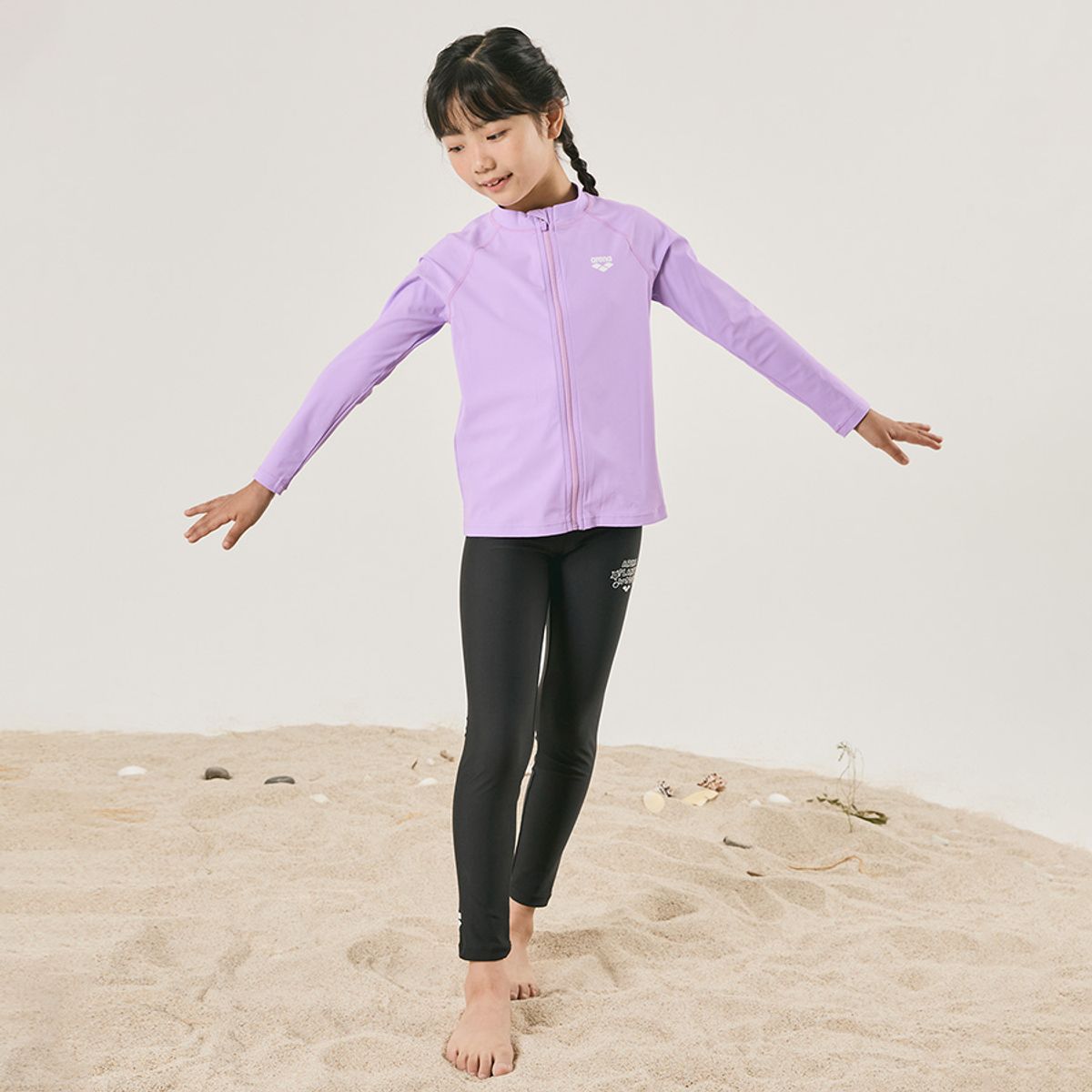 아레나 키즈(ARENA KIDS) 머메이드 아동 레저 9부 레깅스 A4BG1GD01BLK