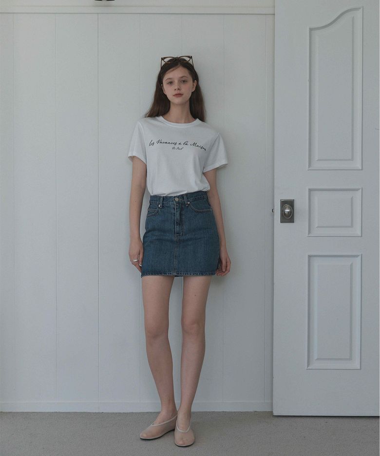Kaihara fabric denim skirt(Light blue, Mid blue)