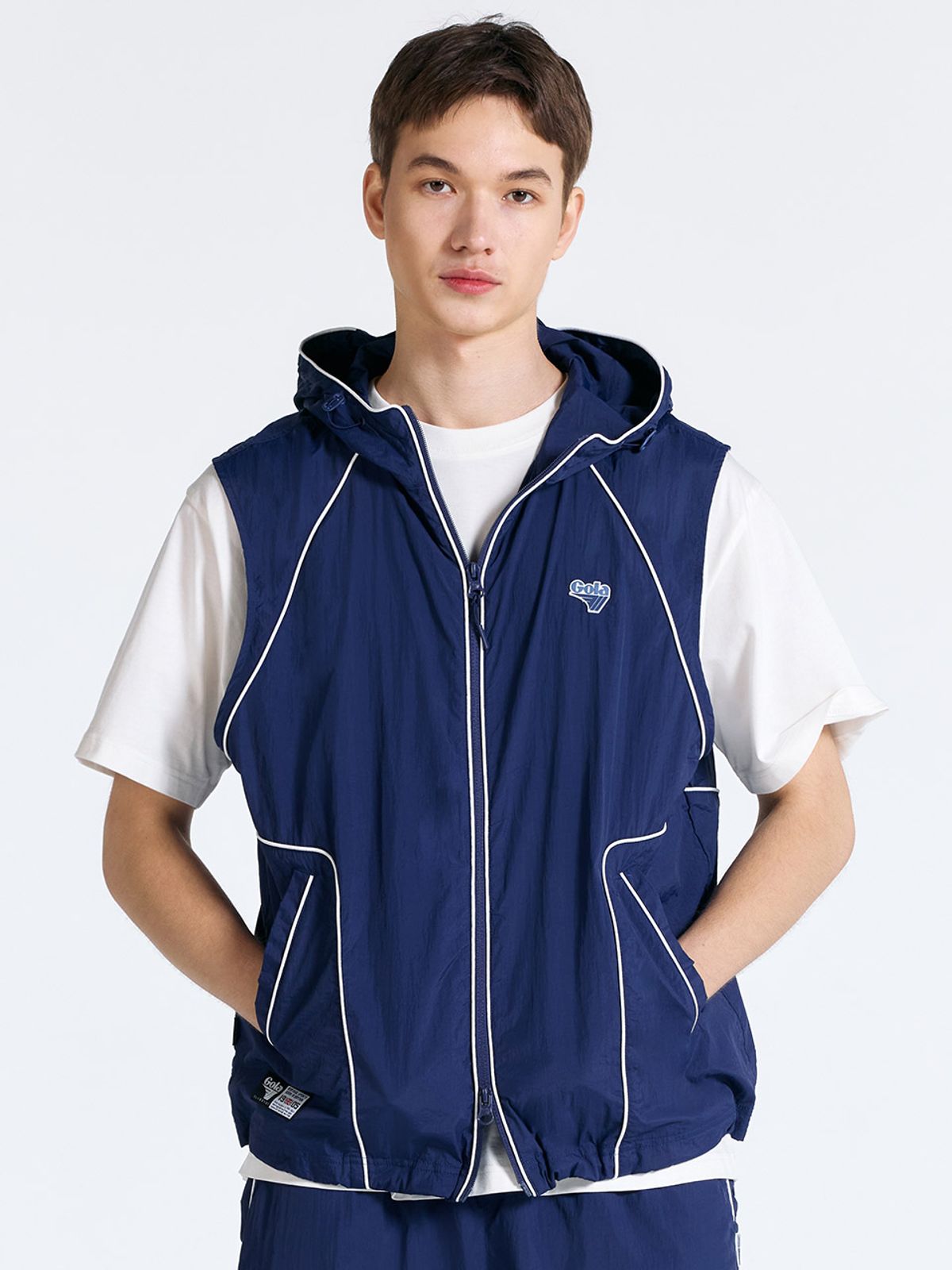 골라(GOLA) PIPING LINE VEST [NAVY]