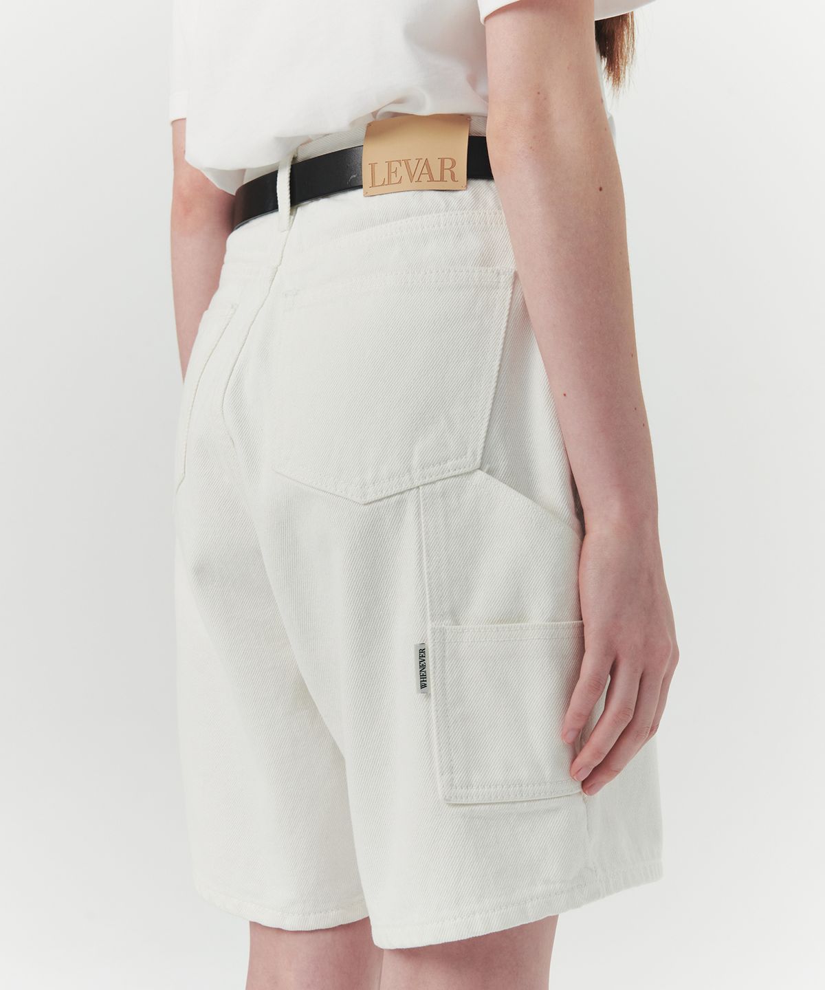 르바(LEVAR) Carpenter Half Denim - Off White