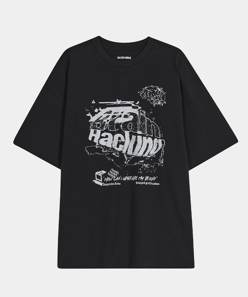 【MAISON MINED】24SS★ BRAIN HACKING HALF T MUSINSA公式 | MAISON MINED BRAIN HACKING HALF T BLACK