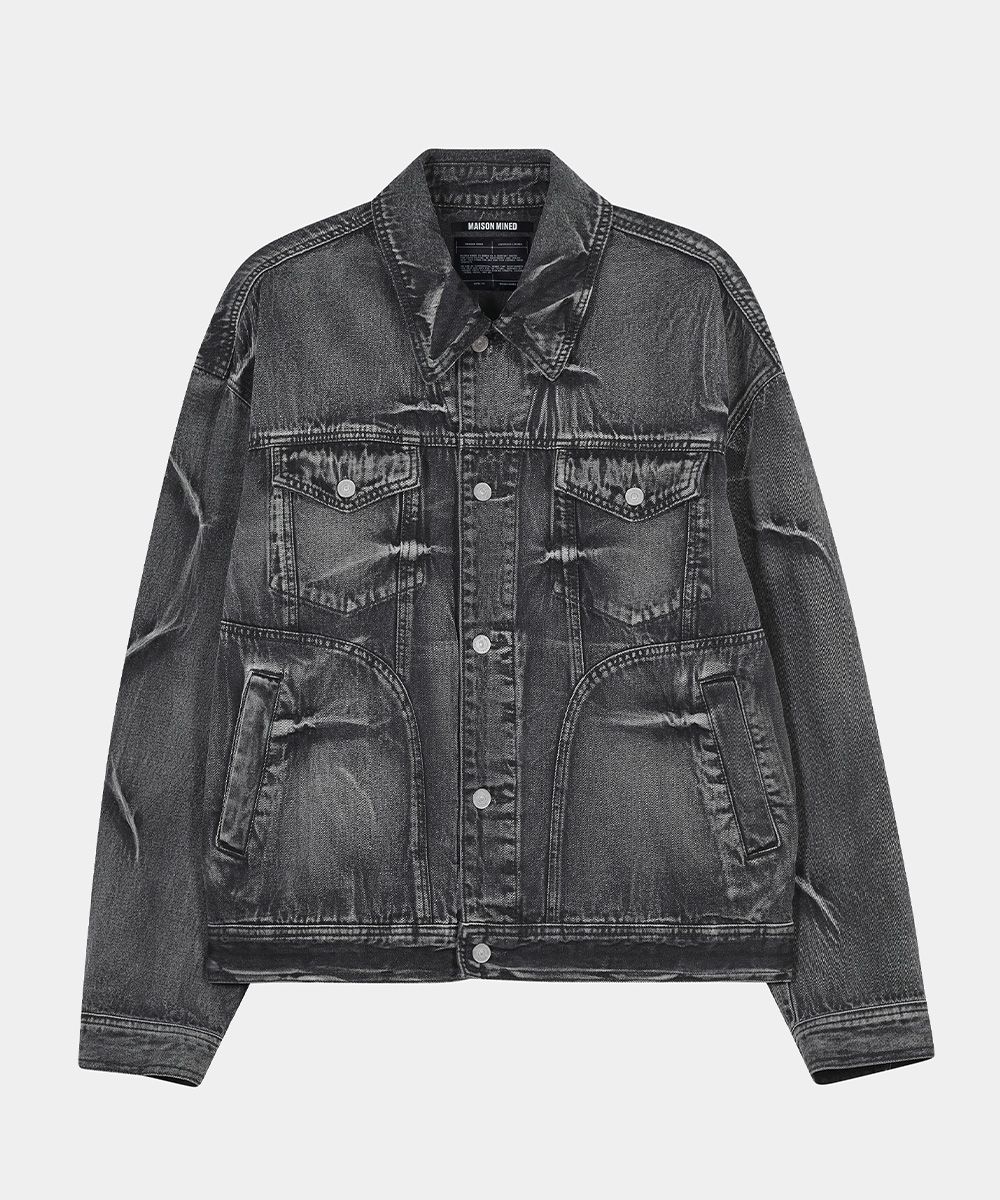 【MAISON MINED】23SS★ PINCH WIND DENIM TRUCKER MUSINSA | MAISON MINED PINCH WIND DENIM TRUCKER GREY