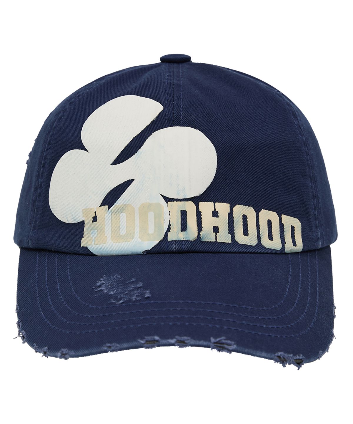 후드후드(HOODHOOD) 멀티 로고 디스트로이드 볼캡 네이비