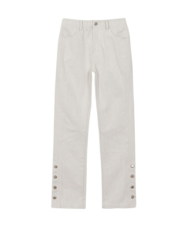 SIDE OPEN STRAIGHT FIT PANTS_IVORY
