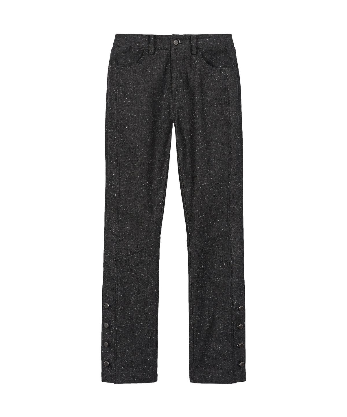 데비어퍼(DEBBY UPPER) SIDE OPEN STRAIGHT FIT PANTS_BLACK