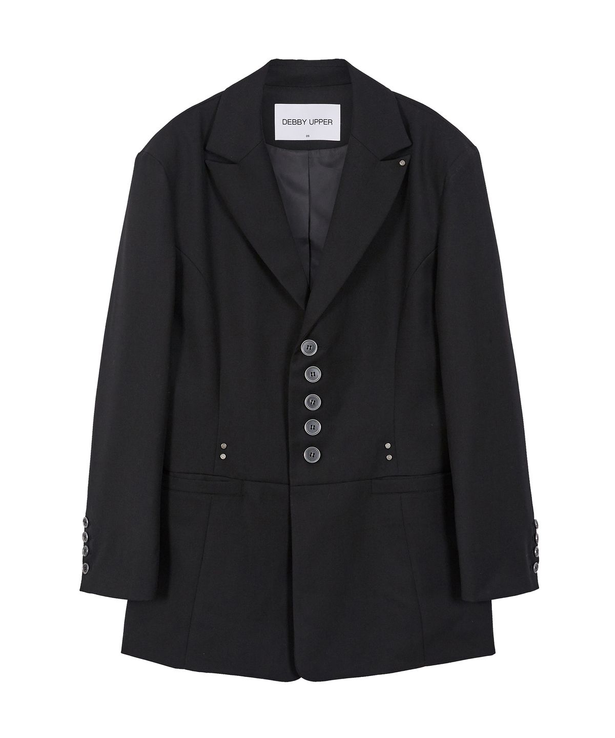 데비어퍼(DEBBY UPPER) RIVET POINT OVERFIT BLAZER_BLACK