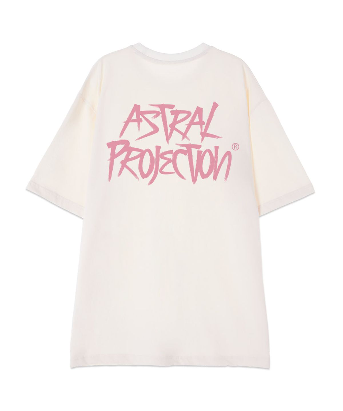 아스트랄 프로젝션(ASTRAL PROJECTION) [오버핏]그래피티 레터링13수 면 라운드 넥 반팔 티셔츠_아이보리