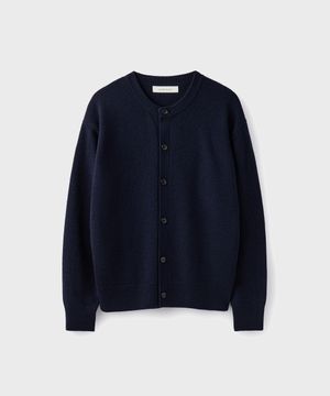 SOLID CROP CARDIGAN [NAVY]