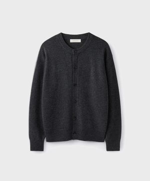 SOLID CROP CARDIGAN [CHARCOAL]