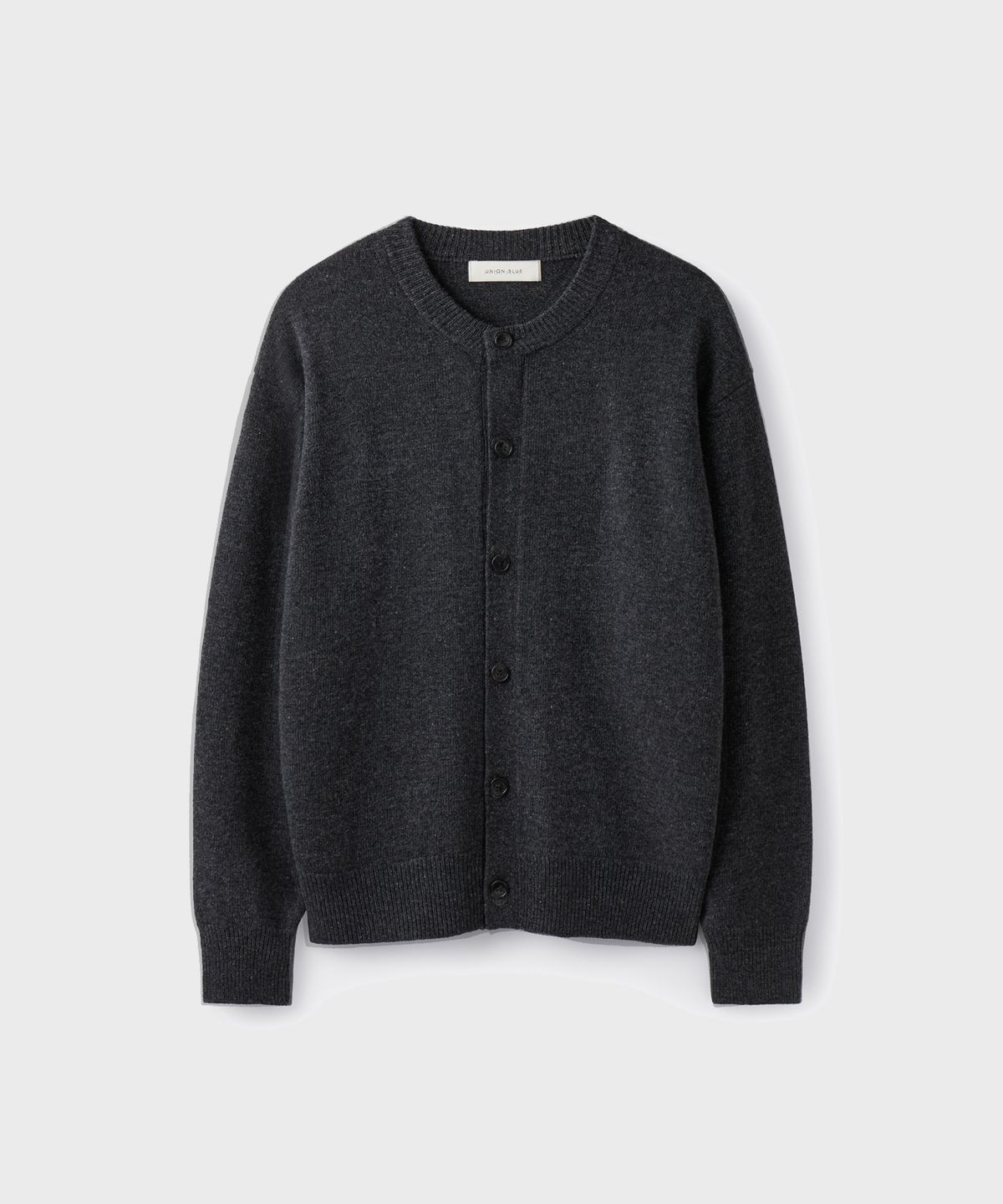 유니온블루(UNION BLUE) SOLID CROP CARDIGAN [CHARCOAL]