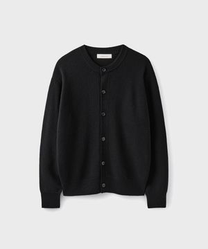 SOLID CROP CARDIGAN [BLACK]