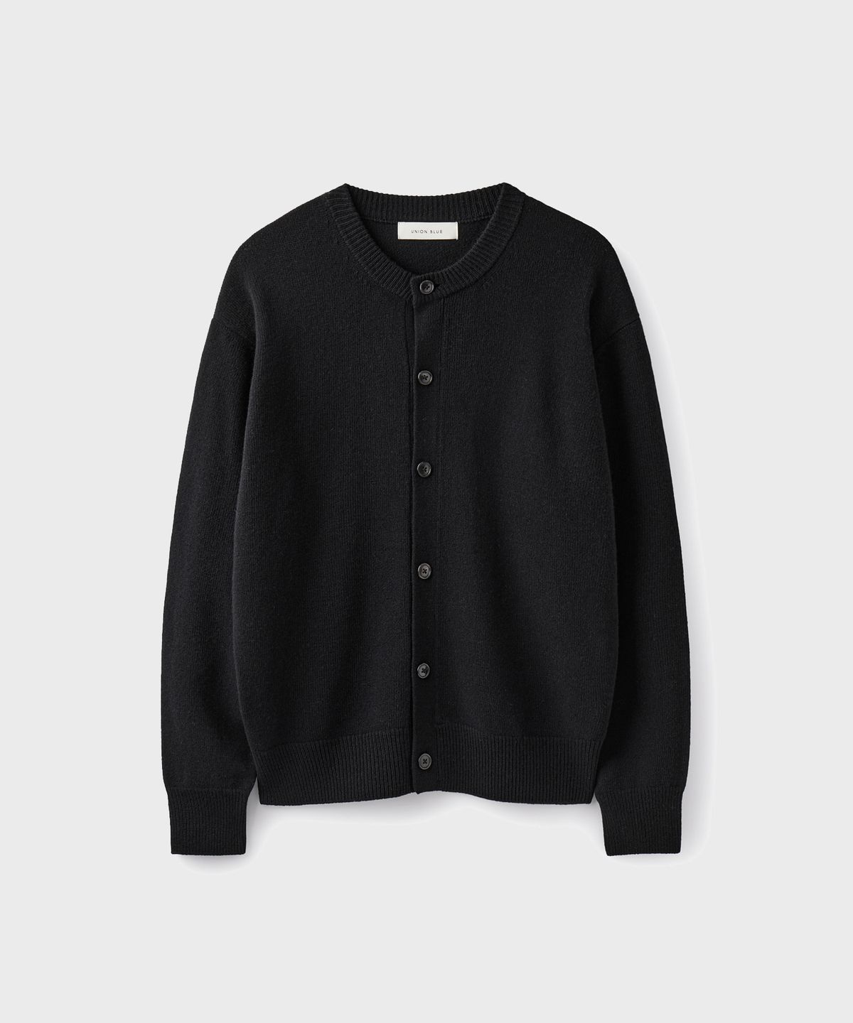 유니온블루(UNION BLUE) SOLID CROP CARDIGAN [BLACK]