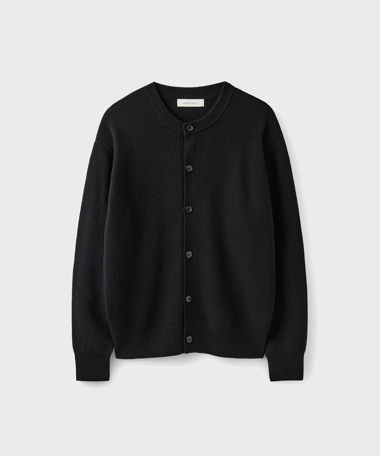 SOLID CROP CARDIGAN [BLACK]