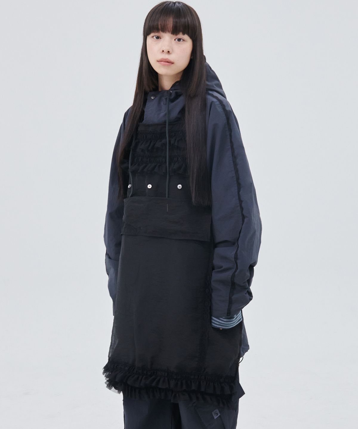 피스메이커(PIECE MAKER) TS 3WAY SHEER APRON (BLACK)
