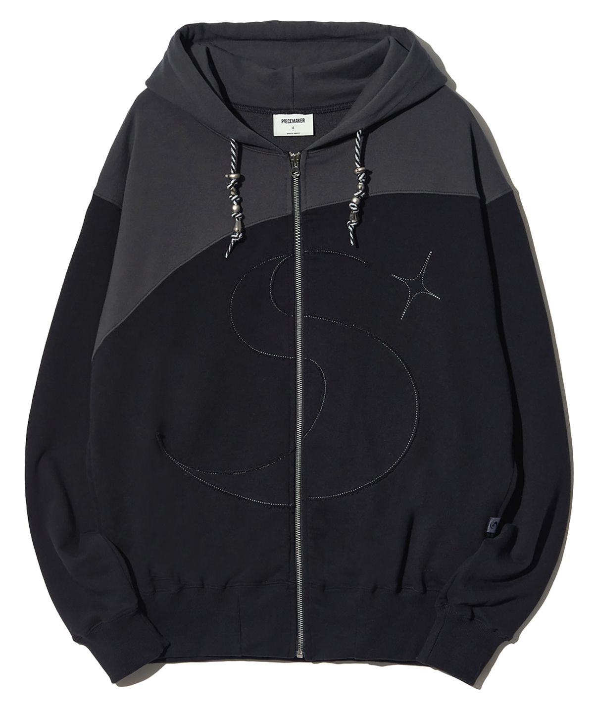 피스메이커(PIECE MAKER) TS SILVER CHARM ZIP HOODIE (BLACK)