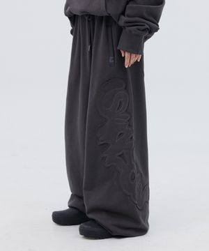TS LOGO APPLIQUE SWEAT PANTS (CHARCOAL)