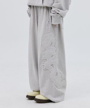 TS LOGO APPLIQUE SWEAT PANTS (GREY)