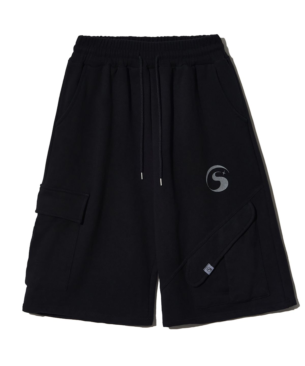 피스메이커(PIECE MAKER) TS LOGO BERMUDA SWEAT PANTS (BLACK)