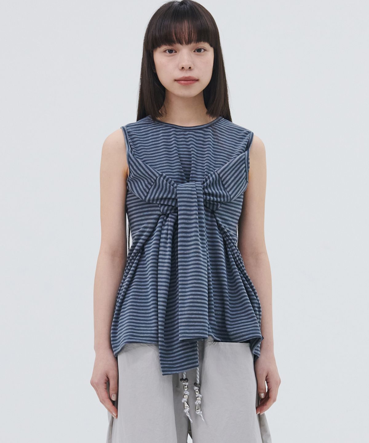 피스메이커(PIECE MAKER) TS STRIPE HOLE LS (CHARCOAL)