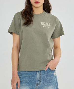 우먼스 써니사이드업 티셔츠(카키)