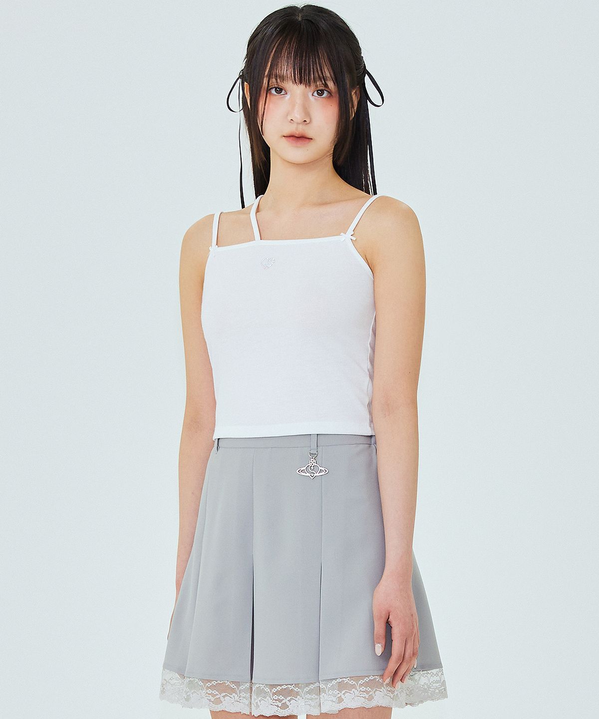 플라즈마스페어(PLASMA SPHERE) FANCY TOP IN WHITE (리본 끈나시)