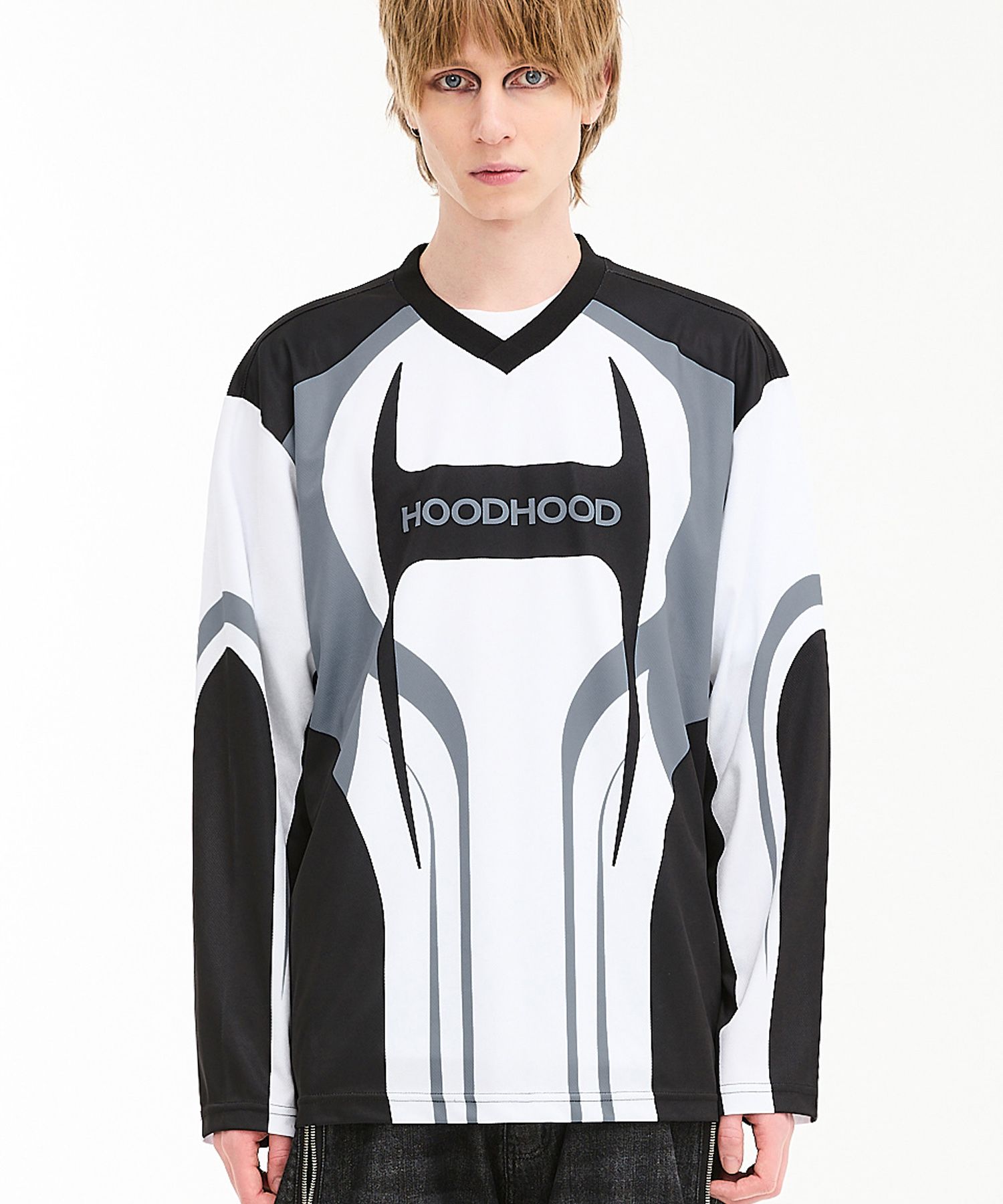 ★HOODHOOD★ Racing Mesh Long Sleeve T-Shirt White MUSINSA | HOODHOOD Racing mesh long sleeve t-shirt white