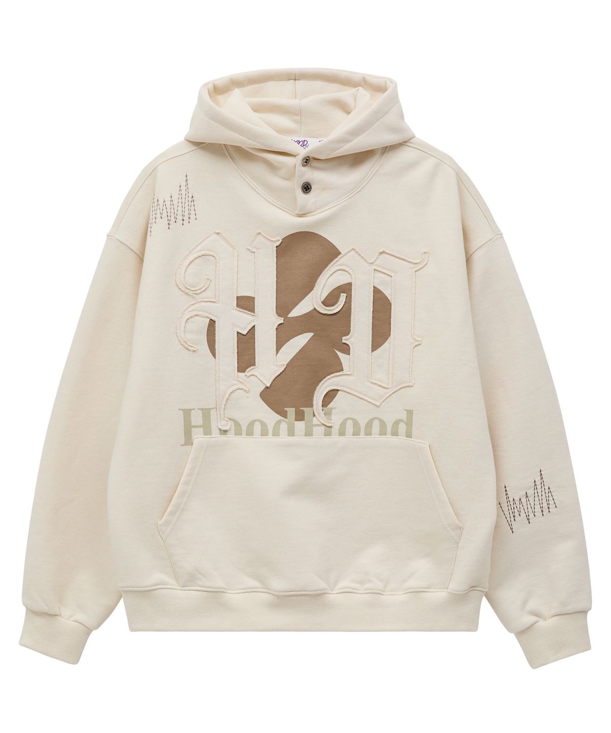 후드후드(HOODHOOD) HD 아플리케 시리즈 스티치 후드 아이보리