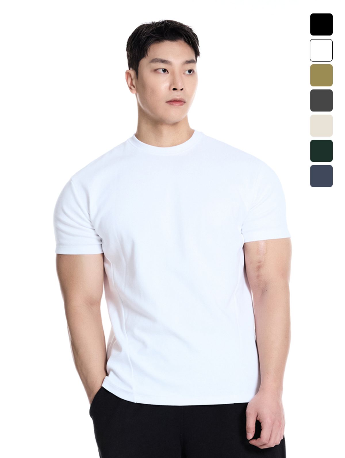 바이젝(BYSEC) 퍼펙트 특양면 무지 머슬핏 반팔 티셔츠_7Color