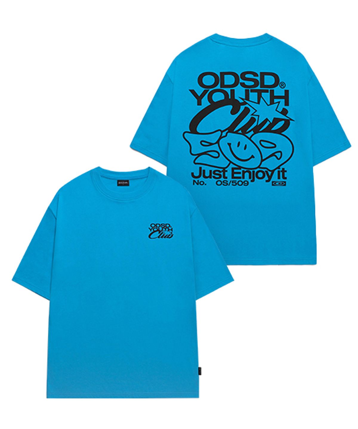 오드스튜디오(ODDSTUDIO) 유스클럽 509 오버핏 티셔츠 - AQUA BLUE