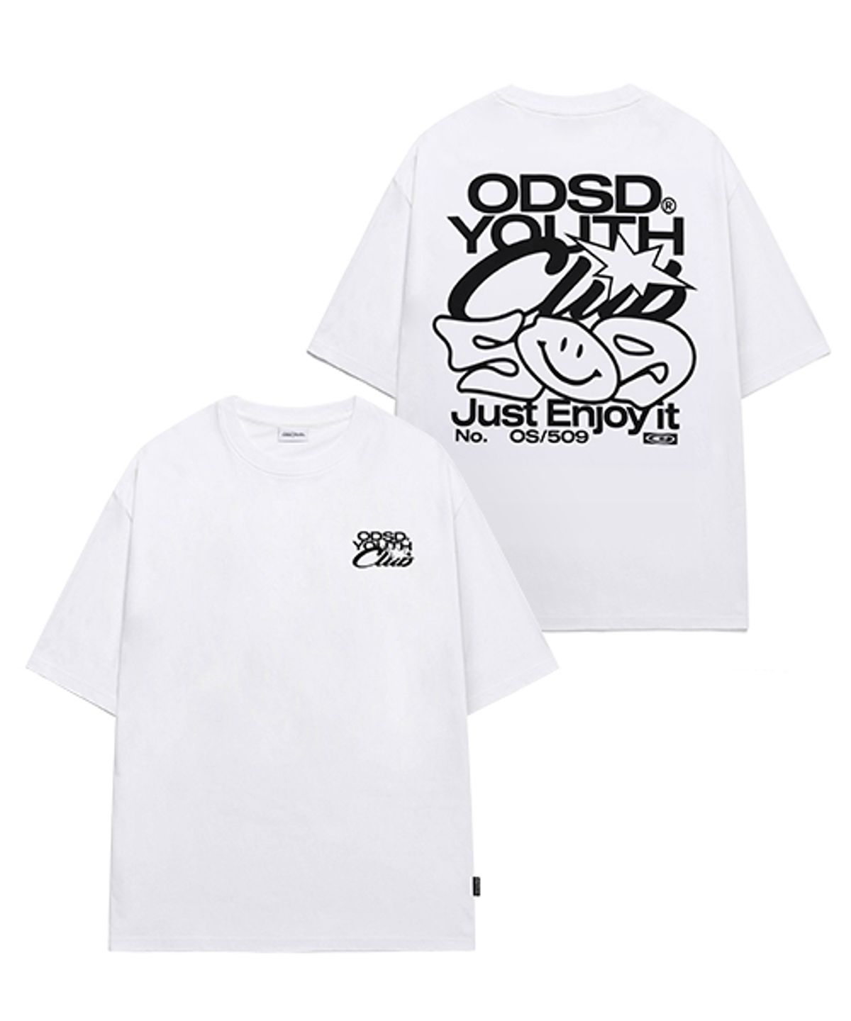 오드스튜디오(ODDSTUDIO) 유스클럽 509 오버핏 티셔츠 - WHITE