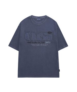 ODSD 피그먼트 데미지 티셔츠 - NAVY