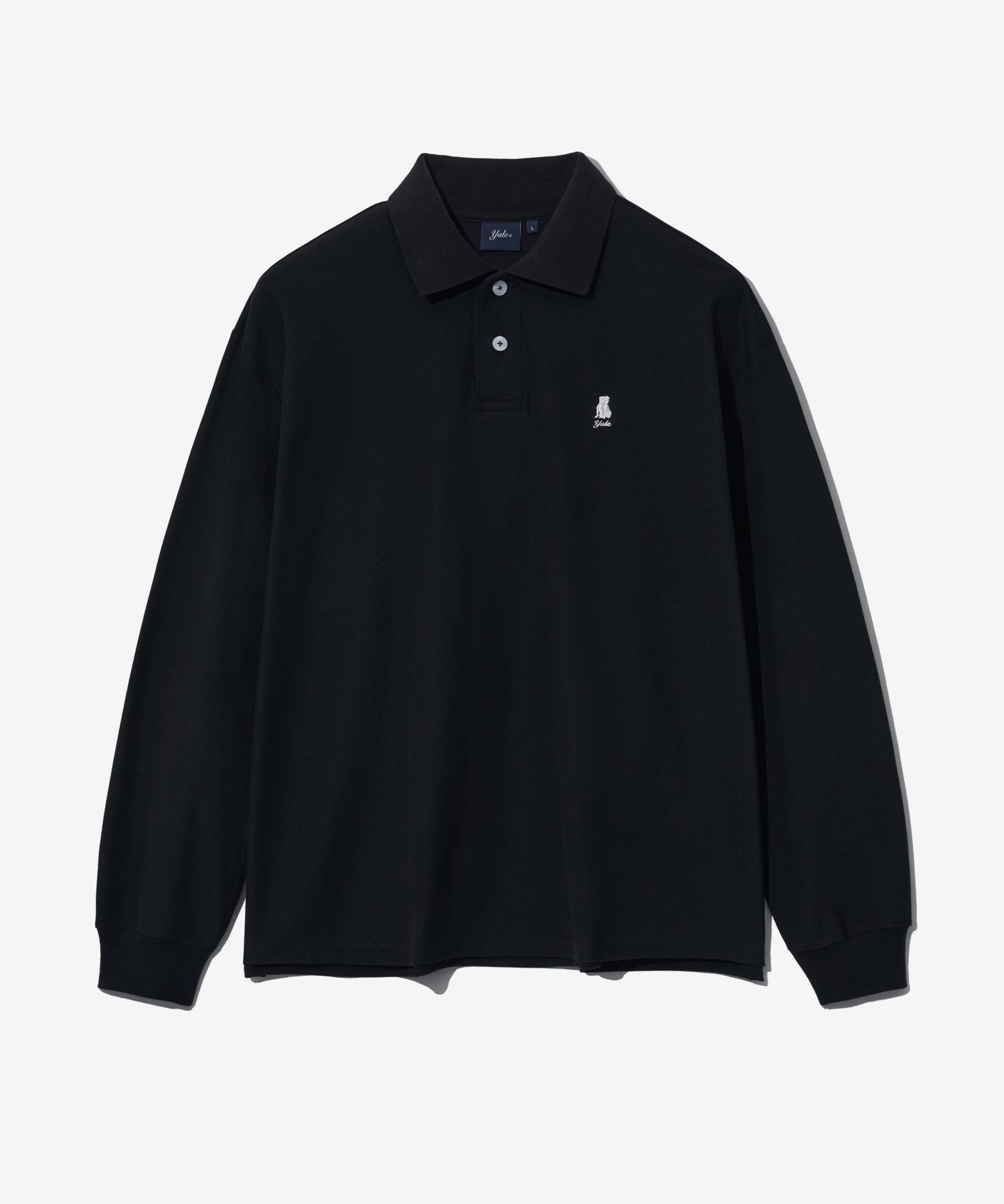 MUSINSA YALE Oversized Heritage Dan Quick Dry Pique Polo Shirt Black