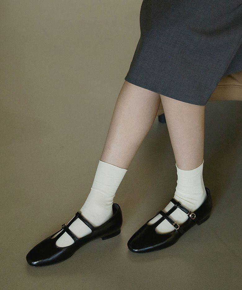 Double Strap Flat Shoes
