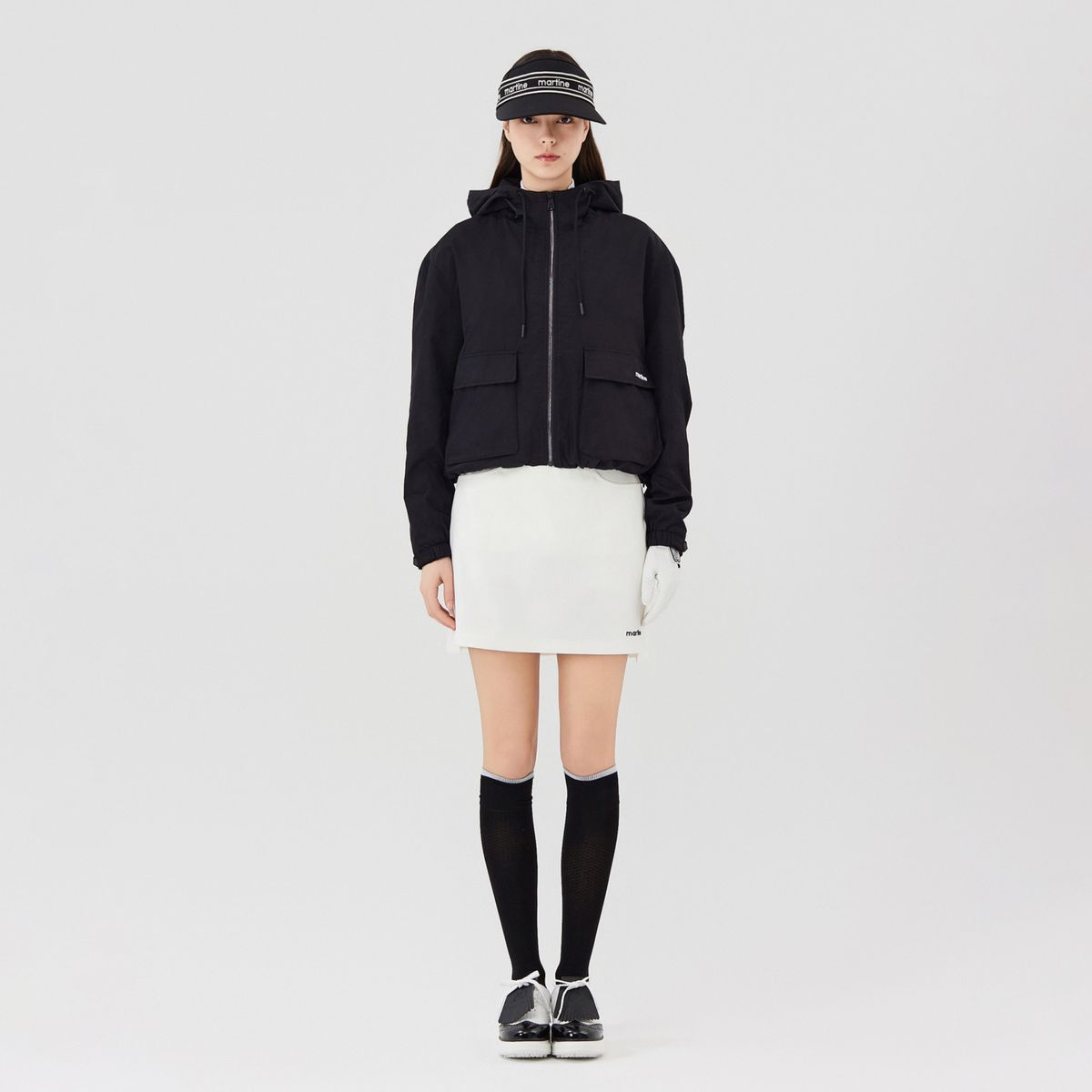마틴골프(MARTINE GOLF) Hood Pattern Windbreaker_Black