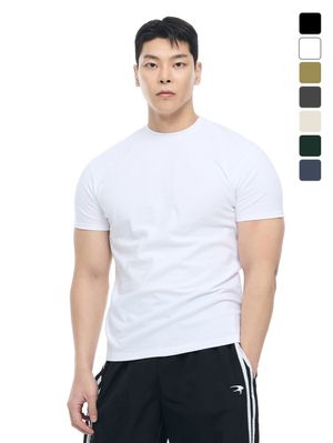 더블코튼 무지 머슬핏 반팔 티셔츠_7Color
