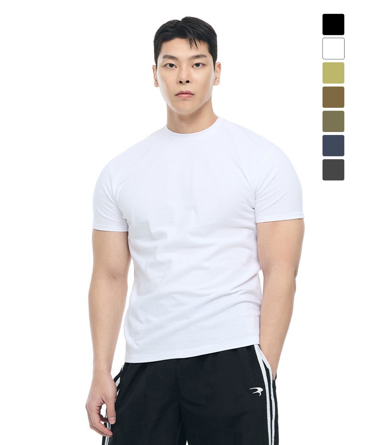 바이젝(BYSEC) 더블코튼 무지 머슬핏 반팔 티셔츠_7Color