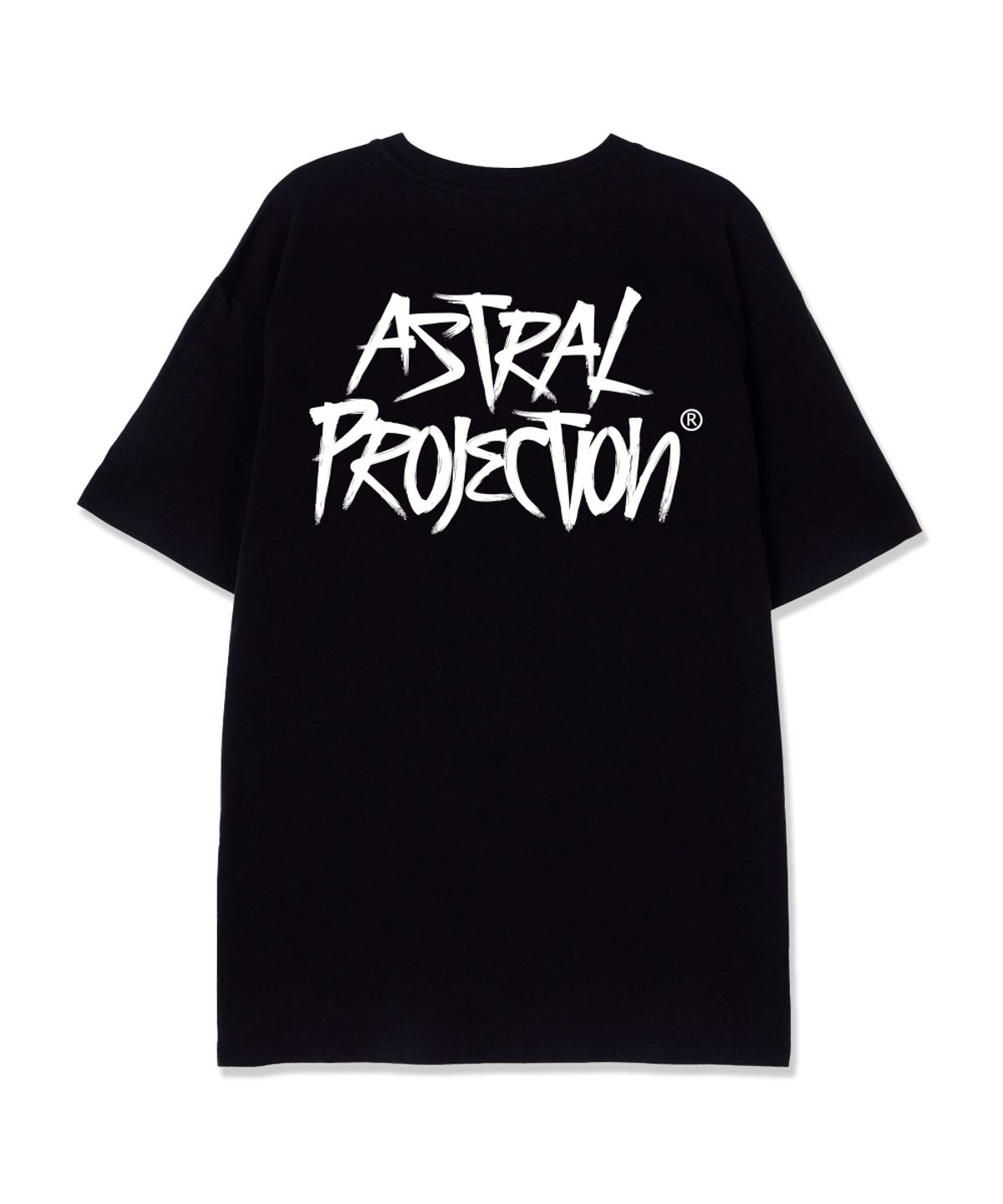 아스트랄 프로젝션(ASTRAL PROJECTION) 그래피티 레터링 수피마 코튼 라운드 넥 반팔 티셔츠_블랙