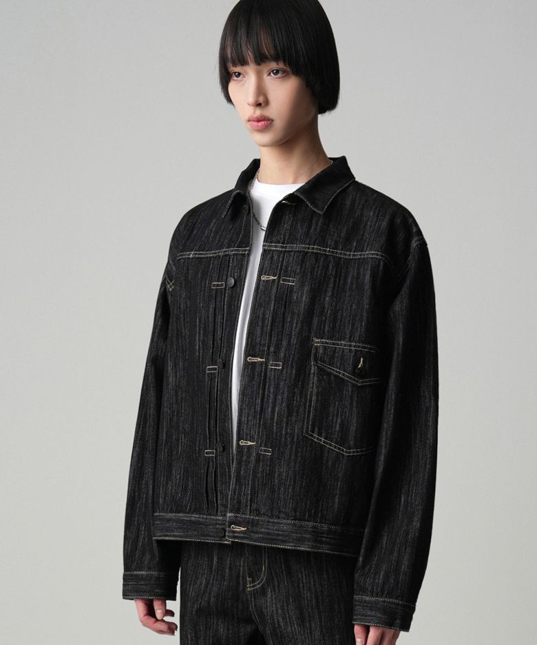 Normal Backpocket Nonfade Denim Jacket BLACK