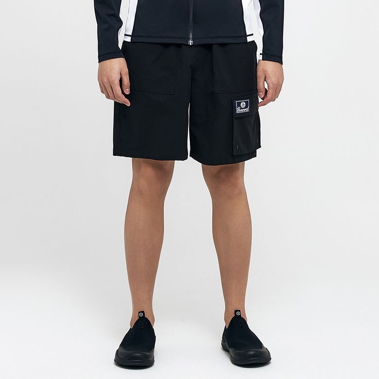 맨 노티컬 카고 5부 워터 쇼츠 블랙 (B4SMWBS104BLK)