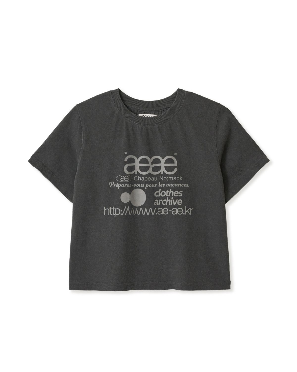 에이이에이이(AEAE) WEB LOGO CROP T-SHIRTS [PIGMENT BLACK]