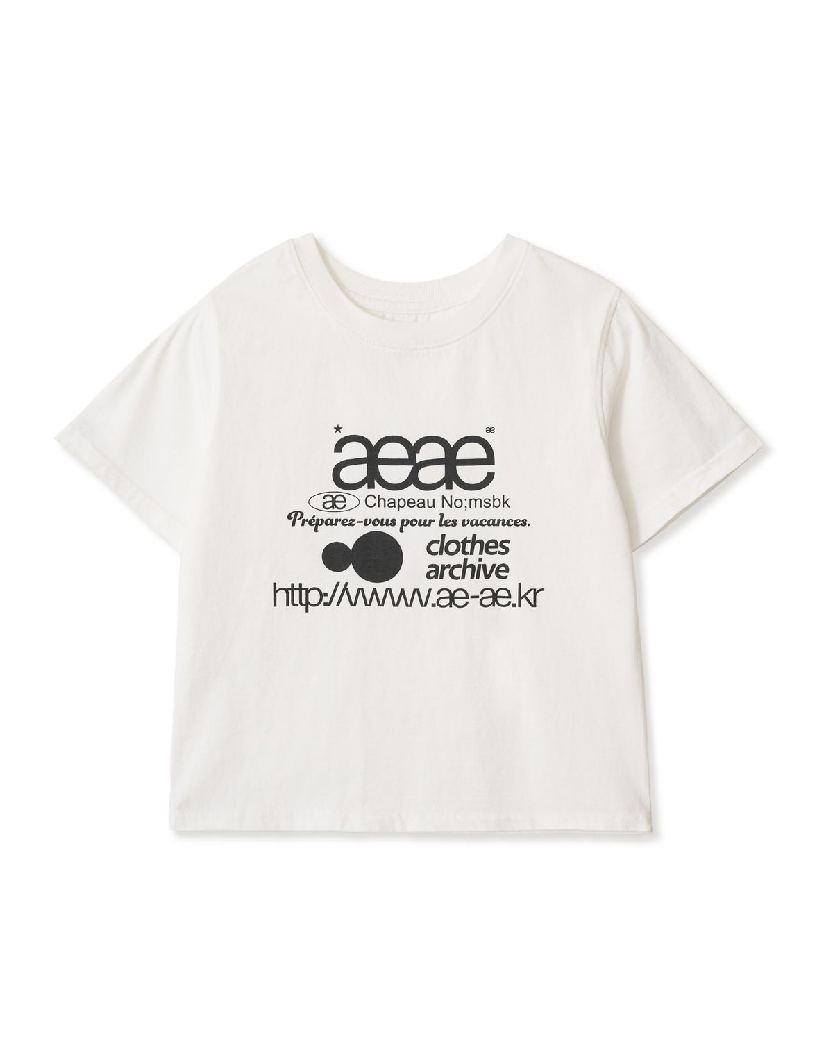 에이이에이이(AEAE) WEB LOGO CROP T-SHIRTS [WHITE]