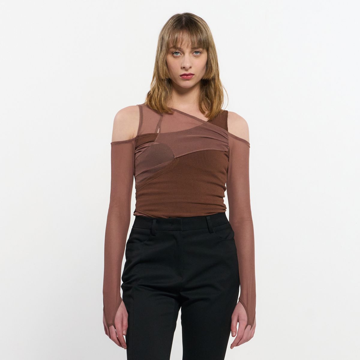 킴지수(KIMZISU) In&Out Knitted Top _ BROWN