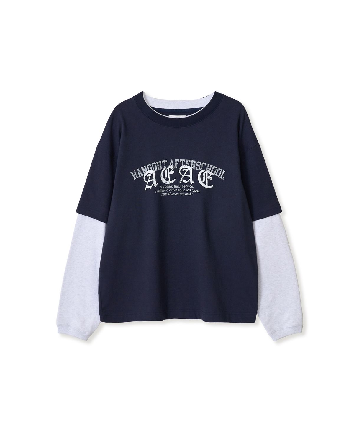 에이이에이이(AEAE) 90S LAYERED T-SHIRTS [NAVY]