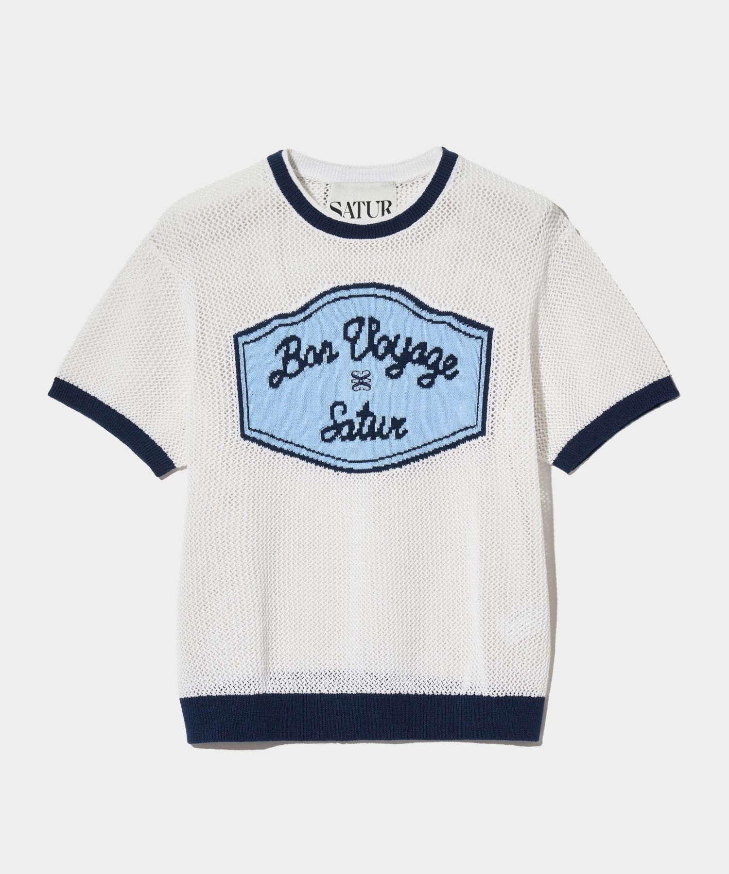 ★関税込★SATUR★Bon Voyage Artwork Logo Crew Neck Half Knit MUSINSA | SATUR Bon Voyage Artwork Logo Crew Neck Half Knit