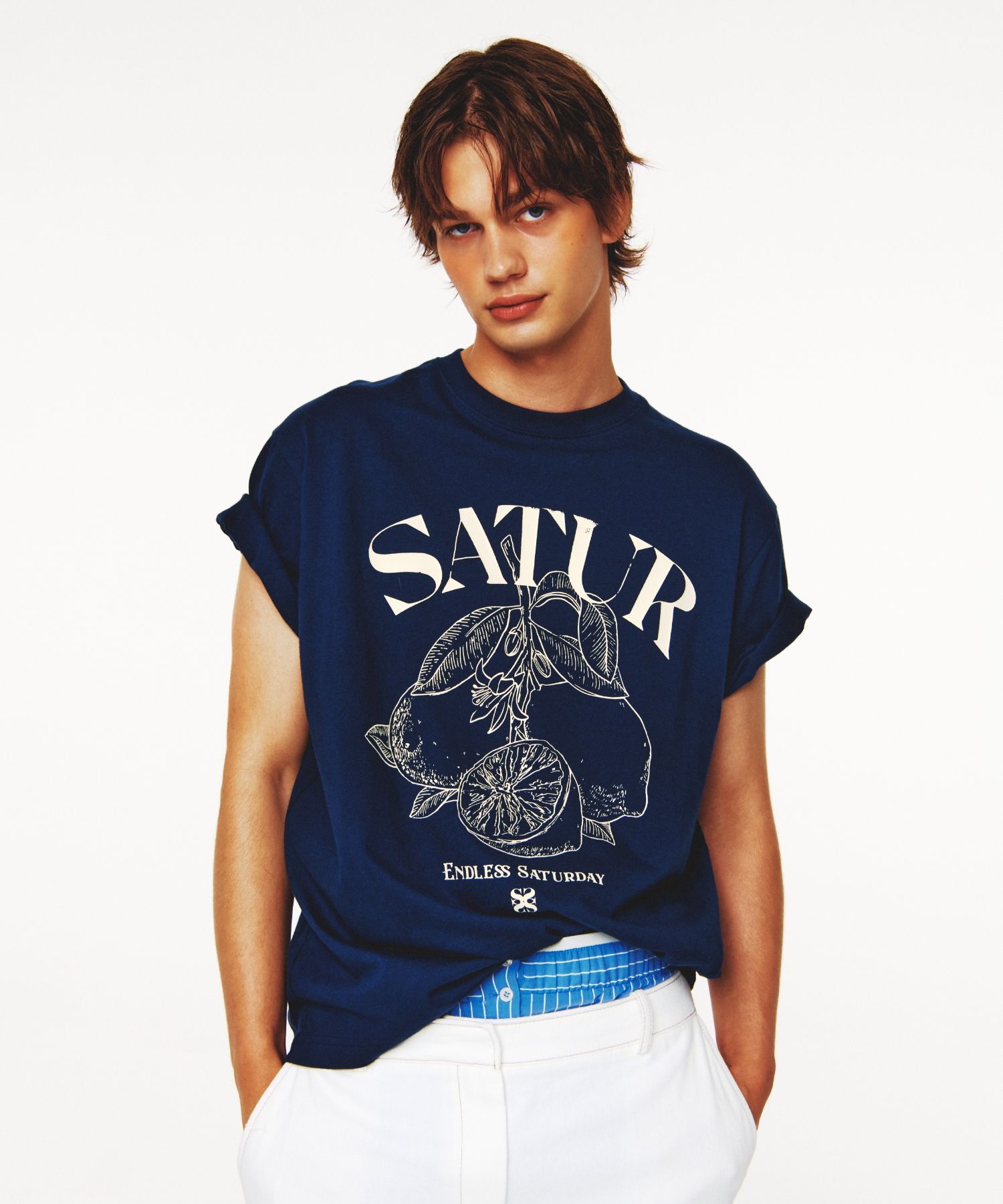 SATUR Cafri Citron Drawing Summer Graphic T-Shirts Tシャツ MUSINSA | SATUR Capri Citron Drawing Summer Graphic Short