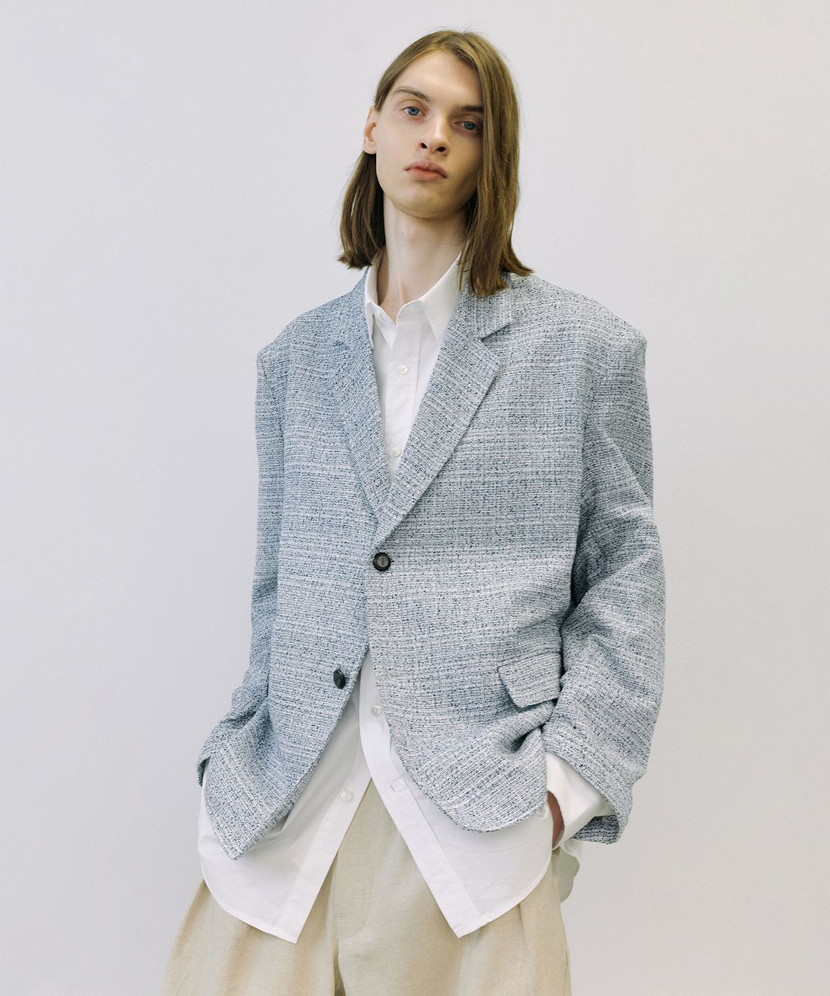 엔도어(ENDOOR) Coco tweed jacket (navy bokashi)