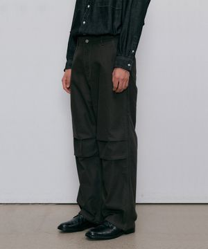 Washed heavy chino pants (dark gray)