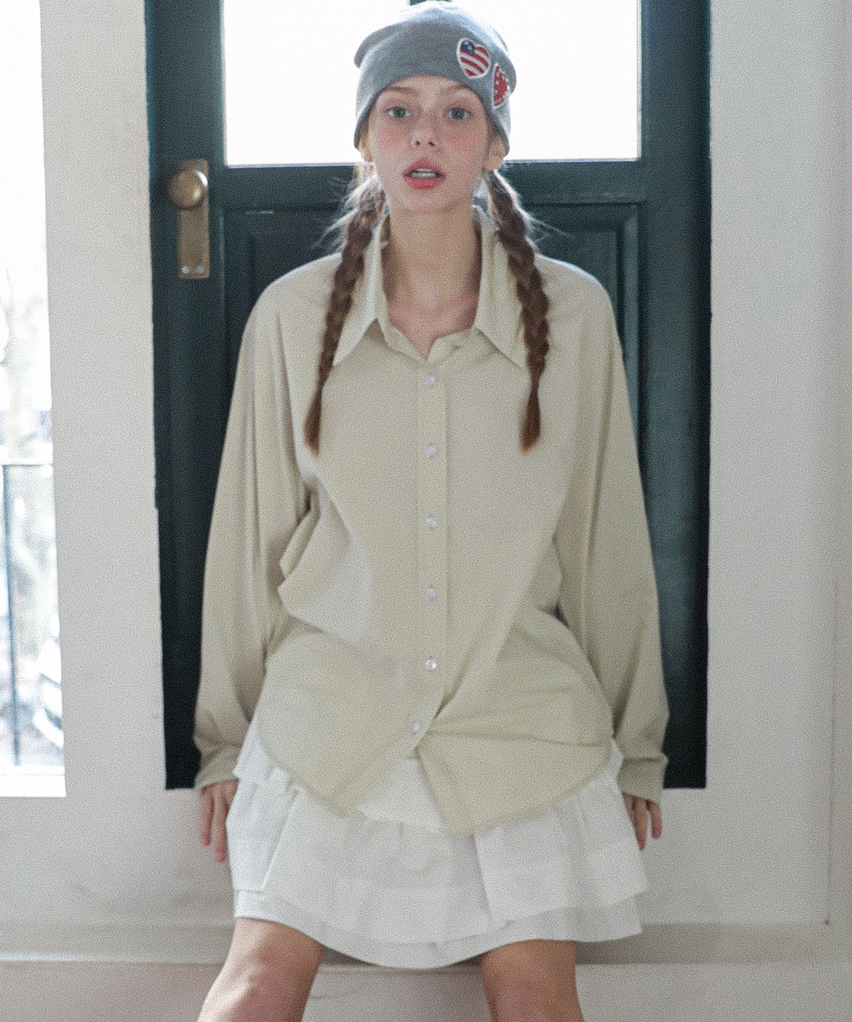 로시로우(LOSSYROW) Bio Cotton Washing Shirt Beige