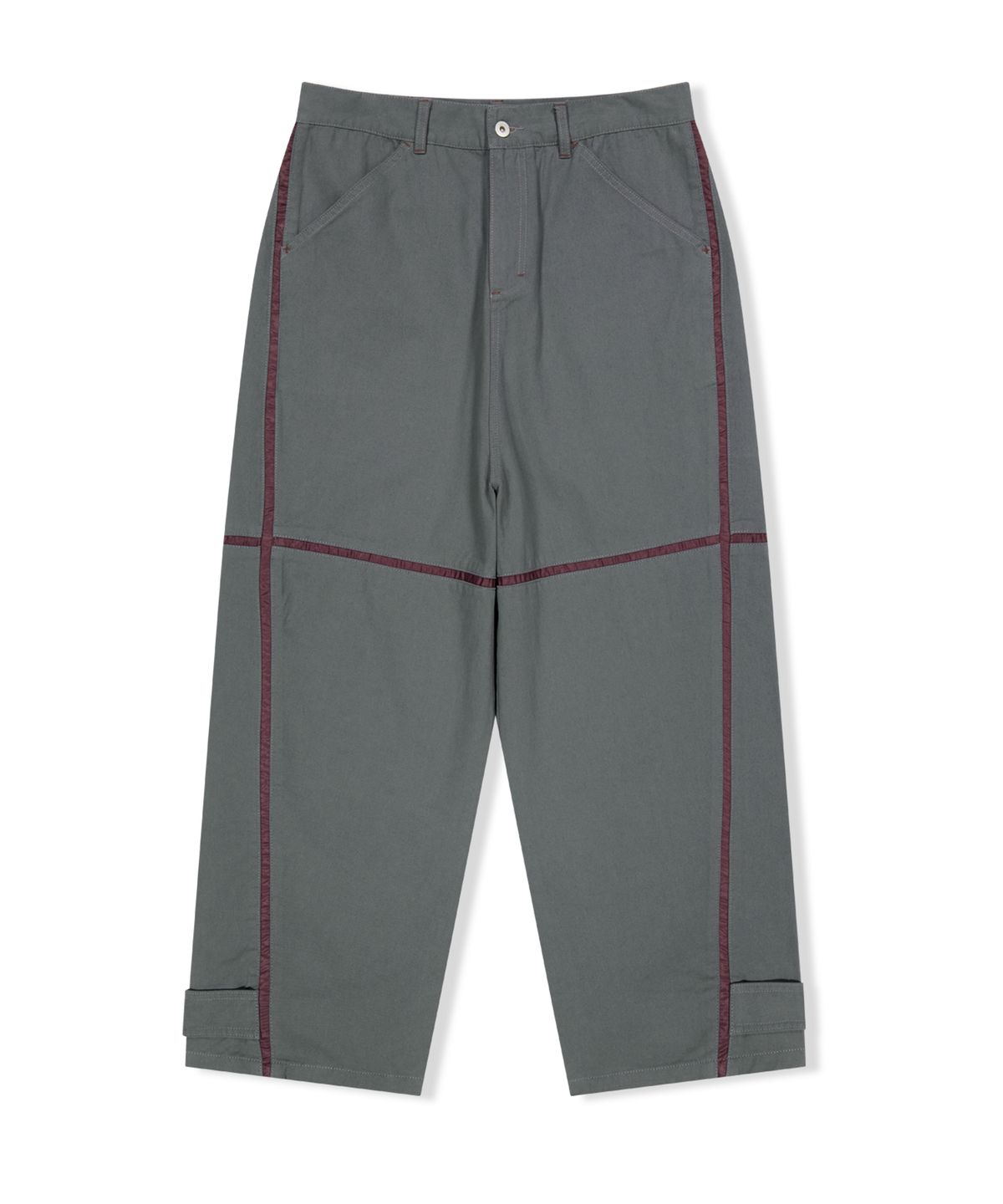 예스아이씨(YESEYESEE) Paneled Chino Pants Metal Grey