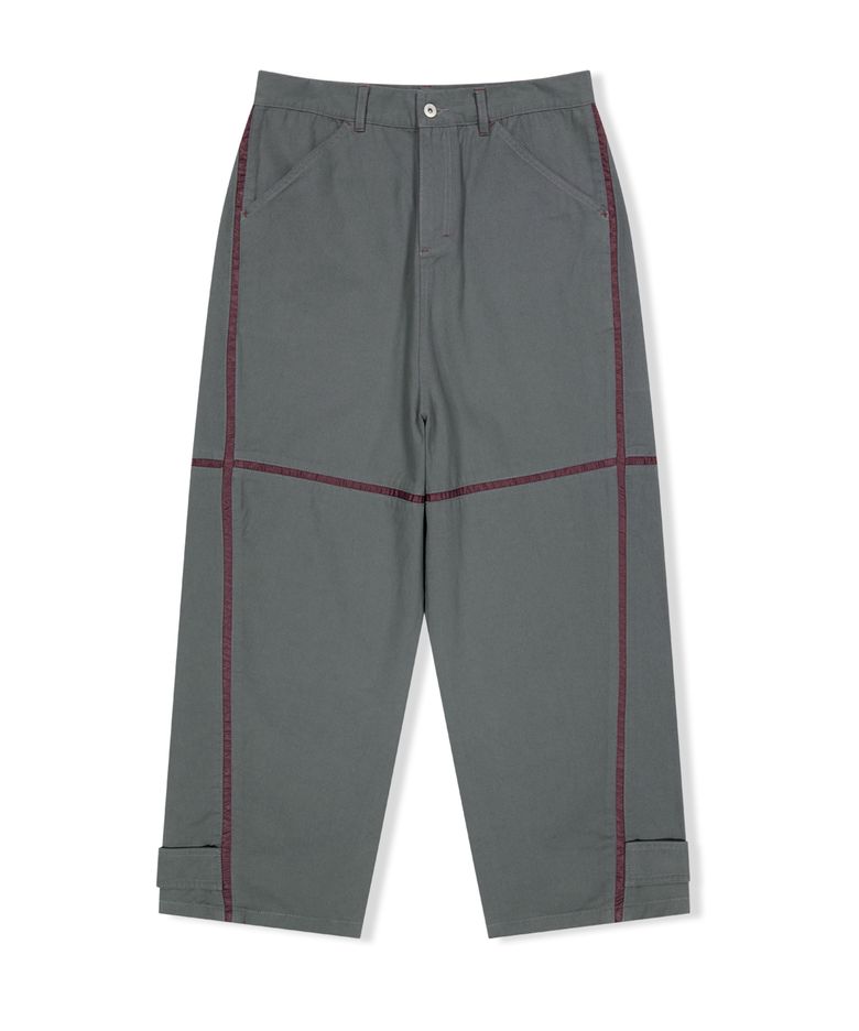 Paneled Chino Pants Metal Grey